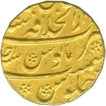 Gold Mohur of Jahandar Shah of Shahjahanabad Mint.