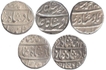 Silver Rupee (5) of Muhammad Shah of Allahabad Bareli Itawa Mohammadabad Banaras & Murshidabad  Mint.