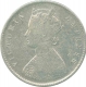 Silver Half Rupee Coin of Victoria Empress of Calcutta Mint of 1885.