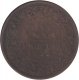 Copper Half Anna Coin of  Victoria  Queen of  Calcutta Mint of  1875.