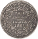 Silver Two  Annas Coin of  Victoria Empress of Bombay Mint of 1881.