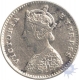 Silver Two  Annas Coin  of  Victoria Empress of  Bombay Mint of 1884.