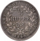 Silver Quarter Rupee Coin of  Victoria Queen of  Calcutta Mint of 1840.