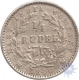 Silver Quarter Rupee Coin of Victoria Queen of Madras Mint of 1840.