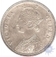 Silver Quarter Rupee Coin of  Victoria Queen of  Calcutta Mint of 1862.