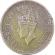 Silver Quarter Rupee Coin of  King George VI of Bombay Mint of 1945.