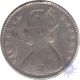 Silver Half Rupee Coin of Victoria Empress of Calcutta Mint of 1880.