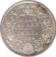 Silver Half Rupee Coin of  Victoria Empress of Calcutta Mint of 1889.