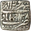 Silver Square Rupee of Akbar of Ahmadabad Mint of Shehrwar Month.