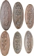 Copper Set of Six Coins of portuguese India of Goa.