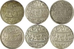 Lot of Silver Rupees Six of Bengal Presidency of Farukhabad & Murshidabad Mints In the name of Shah Alam II. 