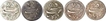 Silver lot of 1/16 rupee(5) of Madras presidency of calcutta mint name arcot of the year 1172AH.