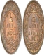 Set of Two Bronze One Twelfth Anna of King George V of Calcutta Mint 1921.