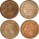 Lot of Four  One Quarter Anna of King George V of Calcutta Mint.