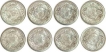 Lot of Eight Silver Quarter Rupee of Bombay Mint of 1940.