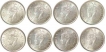 Lot of Eight Silver Quarter Rupee of Bombay Mint of 1940.