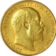 Gold Two sovereign of Edward VII of United Kingdom. 