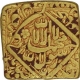 Gold Square Mohur of Akbar of Urdu Zafar Qarin Mint.