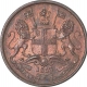 Copper Half Pice of East India Company of Calcutta Mint of 1853.