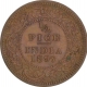 Copper Half Pice of Victoria Empress of  Calcutta Mint of 1897. 