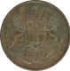 Copper One Quarter Anna of East India Company of Calcutta Mint of 1835.