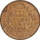 Copper One Quarter Anna of King Edward VII of Calcutta Mint of 1904.