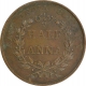 Copper Half Anna Coin of East India Company of Madras Mint of 1835.