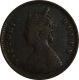 Copper Half Anna of  Victoria Queen of Calcutta Mint of 1875.