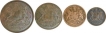 Lot of four Copper Different Denomination of East India Company of Different Mint of Different Year.