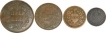 Lot of four Copper Different Denomination of East India Company of Different Mint of Different Year.