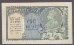 One Rupee Bank Note of King George V Signed by J W Kelly of 1935.