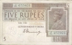 Set of Bank Notes of Five Rupees and Ten Rupess of King George V & VI.