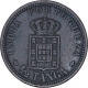 Bronze Half Tanga Coin of Carlos I of Indo Portuguese.