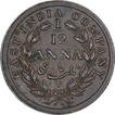 Copper One Twelfth Anna Coin of East India Company of Calcutta Mint of 1848.