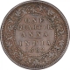 Copper One Quarter Anna Coin of Victoria Empress of Calcutta Mint of 1882.