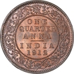 Copper One Quarter Anna Coin of King George V of Calcutta Mint of 1912. 