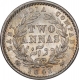 Silver Two Annas Coin of Victoria Queen of Calcutta Mint of 1841.  