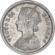 Rare Silver Quarter Rupee Coin of Victoria Empress of Bombay Mint of 1877.