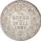 Silver Quarter Rupee Coin of Victoria Empress of Calcutta Mint of 1889.  