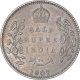 Silver Half Rupee Coin of  King Edward VII of Calcutta Mint of 1907.