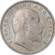 Silver Half Rupee Coin of  King Edward VII of Calcutta Mint of 1907.