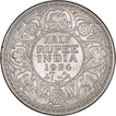 Silver Half Rupee Coin of King George V of Calcutta Mint of 1924.