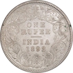 Silver One Rupee Coin of Victoria Empress of Calcutta Mint of 1892.