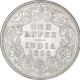 Silver One Rupee Coin of Victoria Empress of Calcutta Mint of 1893.