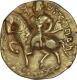 Very Rare Gold Dinar Coin of Gupta Dynasty of Chandragupta II of Horseman Type.