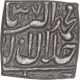 Rare Silver Square One Rupee Coin of Akbar of Kalima Type.