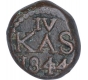 Copper Four Cash Coin of Christian VIII of Indo Danish.