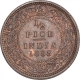 Copper Half Pice Coin of Victoria Empress of Calcutta Mint of 1888.