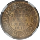 Copper One Quarter Anna Coin of King George V of Calcutta Mint of 1911.