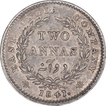 Rare Silver Two Annas Coin of Victoria Queen of Calcutta Mint of 1841.